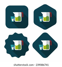 kitchenware measuring cup flat icon with long shadow, eps10