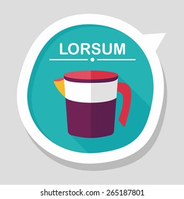 kitchenware measuring cup flat icon with long shadow,eps10