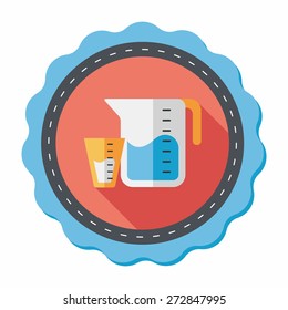 kitchenware measuring cup flat icon with long shadow,eps10