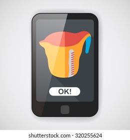 kitchenware measuring cup flat icon with long shadow,eps10
