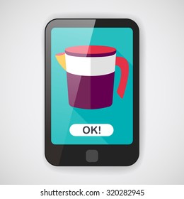 kitchenware measuring cup flat icon with long shadow,eps10