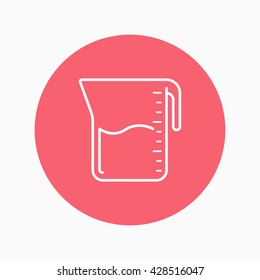 Kitchenware measuring cups line  icon with long shadow,circle,eps10,interface,button