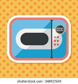 Kitchenware microwave oven flat icon with long shadow, eps10