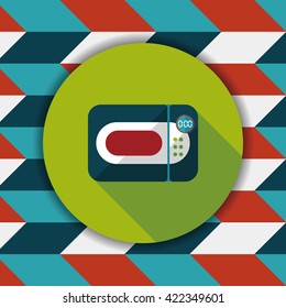 Kitchenware microwave oven flat icon with long shadow, eps10