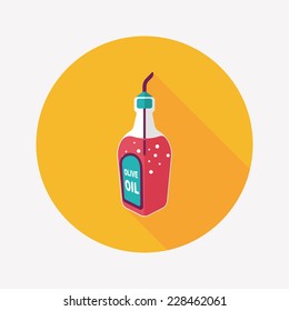 kitchenware oil flat icon with long shadow,eps10