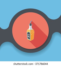 kitchenware oil flat icon with long shadow,eps10