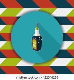 kitchenware oil flat icon with long shadow,eps10