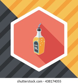 kitchenware oil flat icon with long shadow,eps10