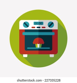 kitchenware oven flat icon with long shadow,eps10
