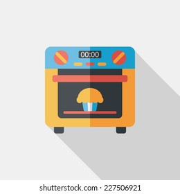 kitchenware oven flat icon with long shadow,eps10