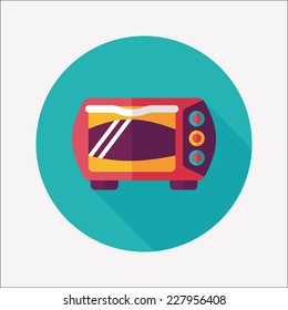 kitchenware oven flat icon with long shadow,eps10