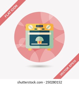 kitchenware oven flat icon with long shadow,eps10