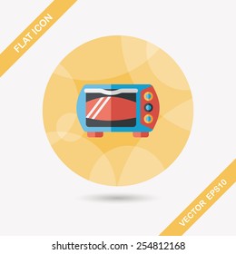kitchenware oven flat icon with long shadow,eps10