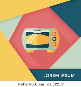 kitchenware oven flat icon with long shadow,eps10