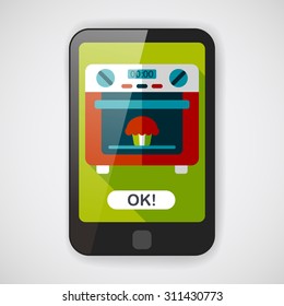 kitchenware oven flat icon with long shadow,eps10
