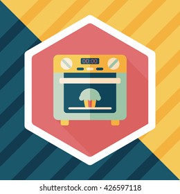kitchenware oven flat icon with long shadow,eps10
