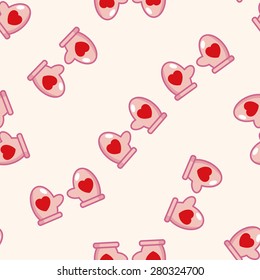 kitchenware oven mitts , cartoon seamless pattern background
