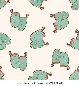 kitchenware oven mitts , cartoon seamless pattern background
