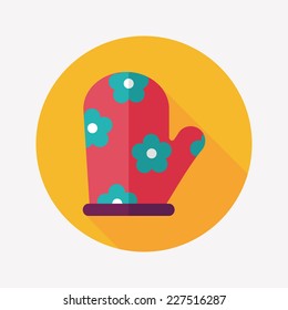 kitchenware oven mitts flat icon with long shadow,eps10