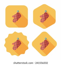 kitchenware oven mitts flat icon with long shadow,eps10