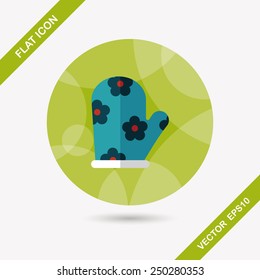 kitchenware oven mitts flat icon with long shadow,eps10