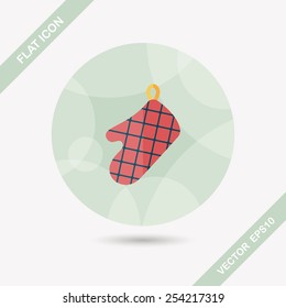 kitchenware oven mitts flat icon with long shadow,eps10