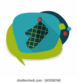 kitchenware oven mitts flat icon with long shadow,eps10