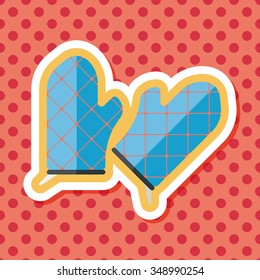 kitchenware oven mitts flat icon with long shadow,eps10