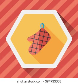 kitchenware oven mitts flat icon with long shadow,eps10