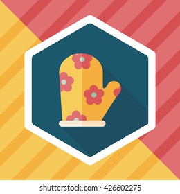 kitchenware oven mitts flat icon with long shadow,eps10