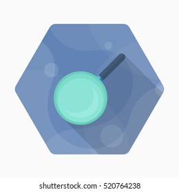 Kitchenware pan flat  icon with long shadow,circle,eps10,interface,button