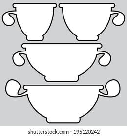 kitchenware pans icons on a gray background
