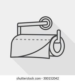 kitchenware paper flat icon with long shadow, line icon