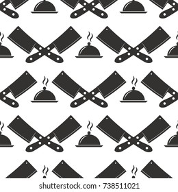 Kitchenware paper tool cooking seamless pattern bakery background vector illustration.