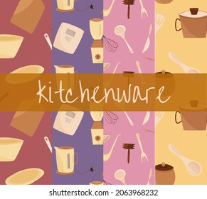 kitchenware. pattern on the theme of kitchen tools. vector