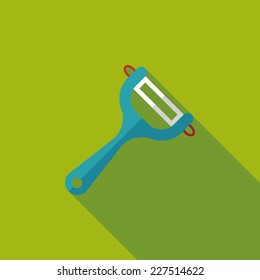kitchenware peeler flat icon with long shadow,eps10