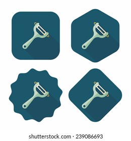 kitchenware peeler flat icon with long shadow, eps10