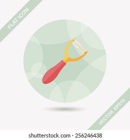 kitchenware peeler flat icon with long shadow,eps10