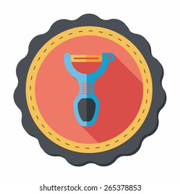 kitchenware peeler flat icon with long shadow,eps10