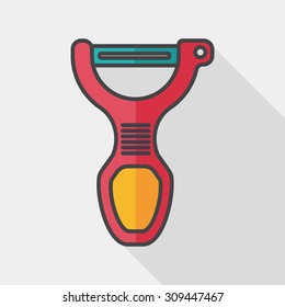 kitchenware peeler flat icon with long shadow,eps10