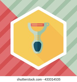 kitchenware peeler flat icon with long shadow,eps10
