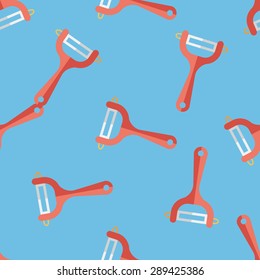 kitchenware peeler flat icon,eps10 seamless pattern background