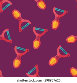 kitchenware peeler flat icon,eps10 seamless pattern background