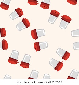 kitchenware pepper bottle , cartoon seamless pattern background