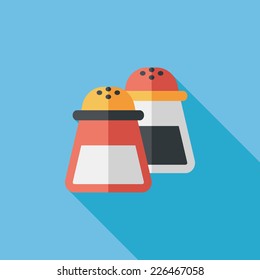 kitchenware pepper bottle flat icon with long shadow,eps10