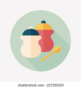 kitchenware pepper bottle flat icon with long shadow,eps10