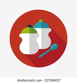 kitchenware pepper bottle flat icon with long shadow,eps10