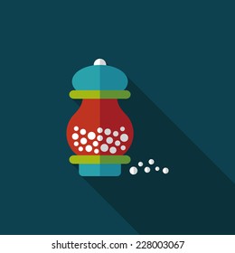 kitchenware pepper bottle flat icon with long shadow,eps10