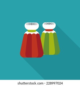 kitchenware pepper bottle flat icon with long shadow,eps10