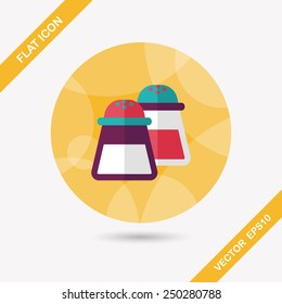 kitchenware pepper bottle flat icon with long shadow,eps10